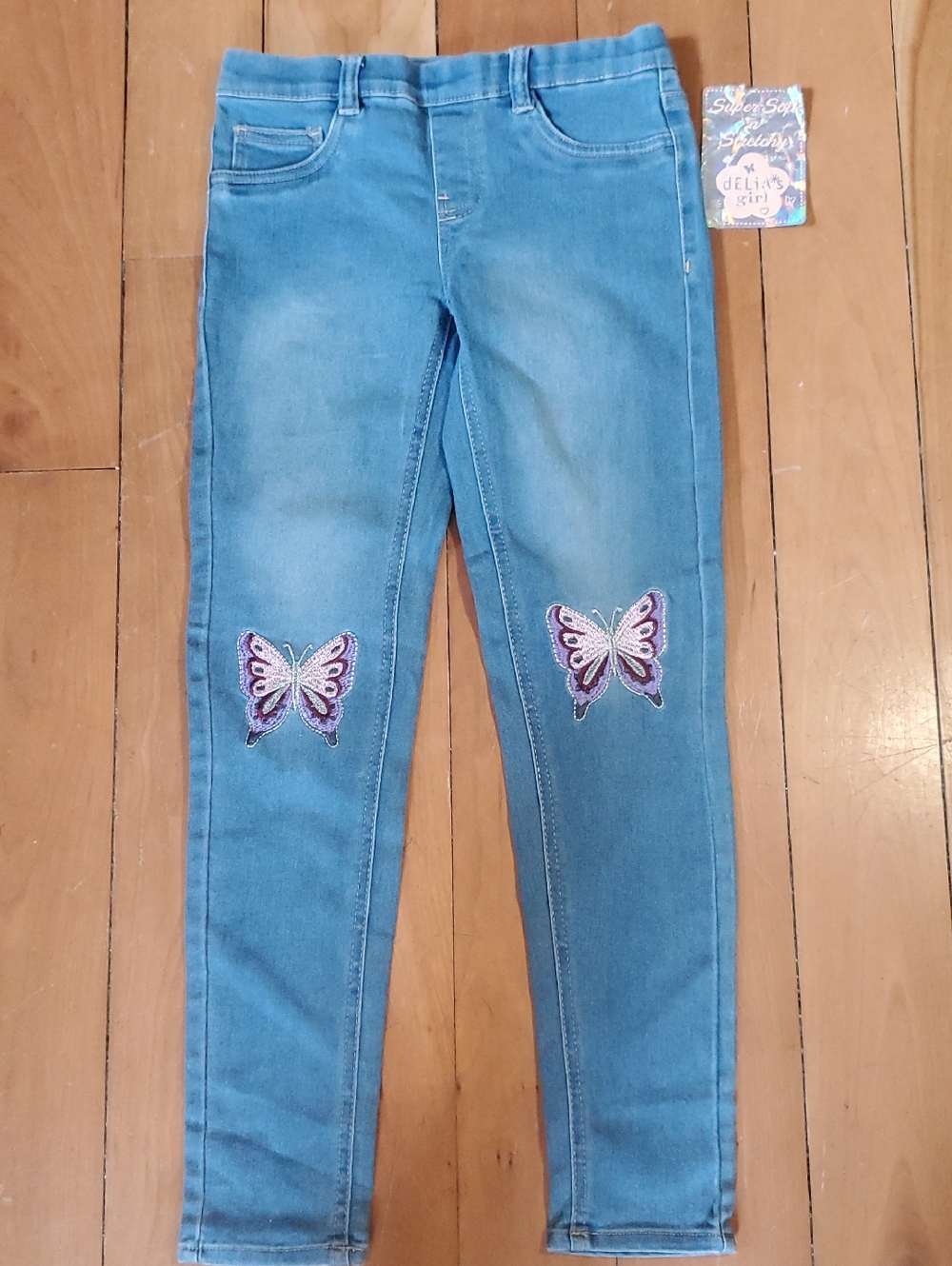 NWT Delias Girl Blue Jeans with Butterfly Embroidery NWT! Nice